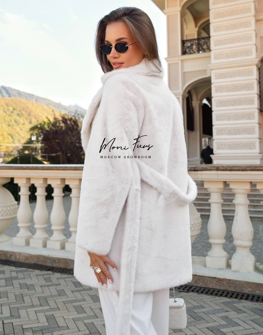 Экошуба укороченная в оттенке айвори