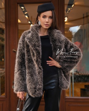 Экошуба в оттенке "шоколад" 65 см.