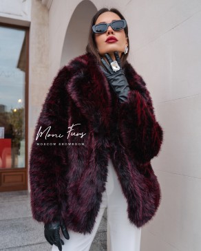 Экошуба в оттенке "бордо" 65 см.