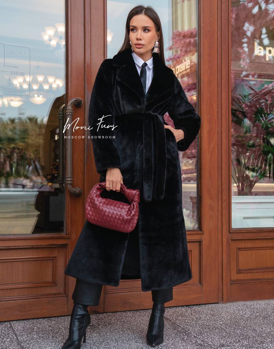 Экошуба в оттенке "Total Black" 120 см.