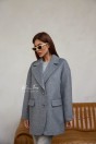 Пальто-пиджак премиальное (шерсть ламы) укороченное "пепельно-серый" 80 см.