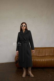 Пальто халат демисезонное "черный" 115 см.