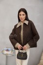 Куртка бомбер женская стеганная коричневая 58 см. Куртка бомбер женская стеганная коричневая 58 см.