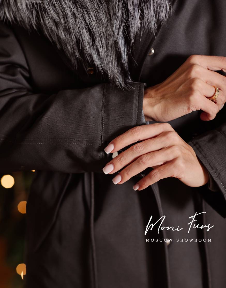 Парка графит с мехом чернобурой лисы 90 см ХМ