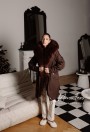 Парка коричневая с мехом под соболь  90 см ХМ