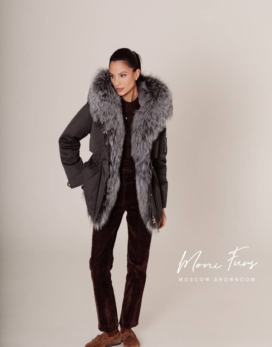 Женская графитовая парка 70 см