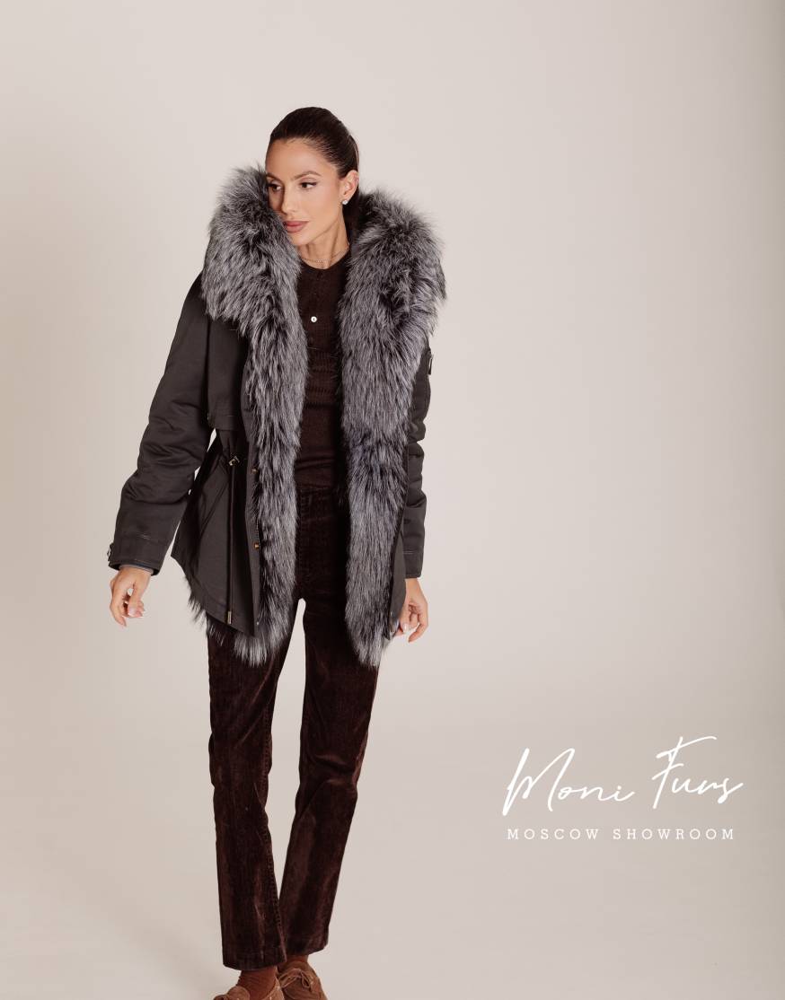 Женская графитовая парка 70 см