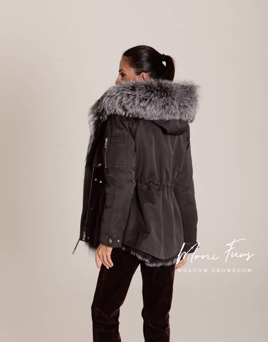 Женская графитовая парка 70 см