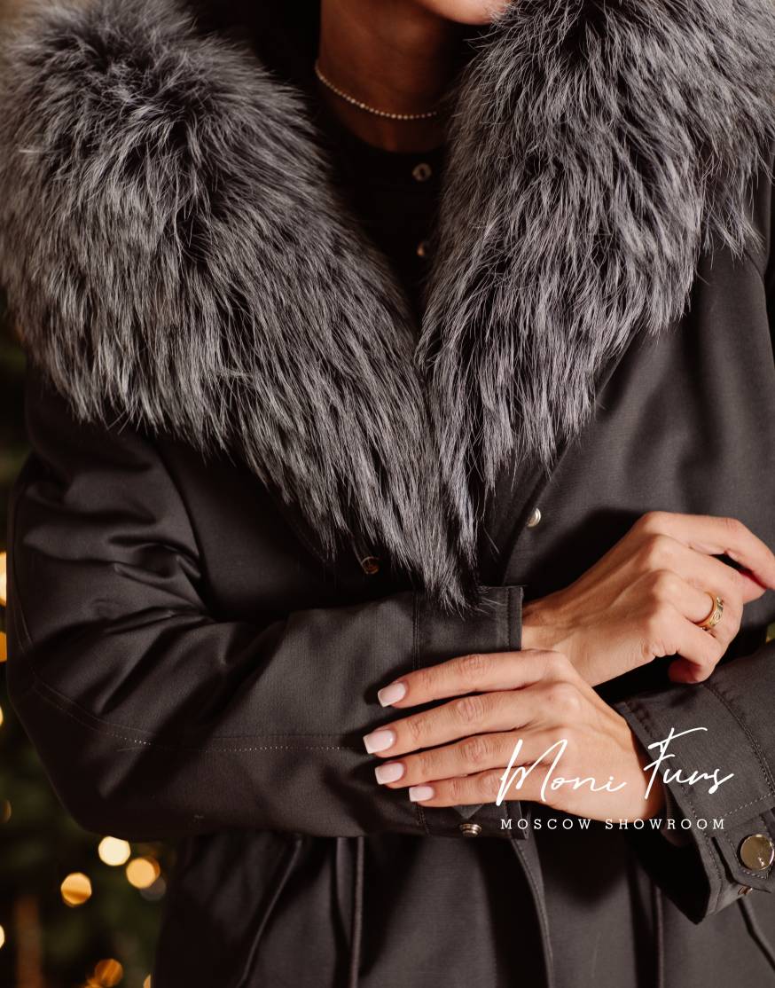 Женская графитовая парка 70 см