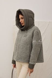 Куртка бомбер со съемным капюшоном 58 см.