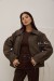  Куртка-бомбер женская коричневая 58 см