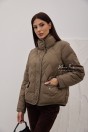 Куртка женская хаки стеганная 60 см.