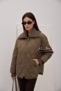 Куртка женская стеганная с воротником хаки 70 см.