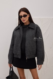Куртка-бомбер женская черная 58 см.