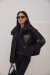 Куртка женская стеганная черная 60 см.