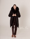 Парка черная с мехом черного песца и капюшоном 90 см