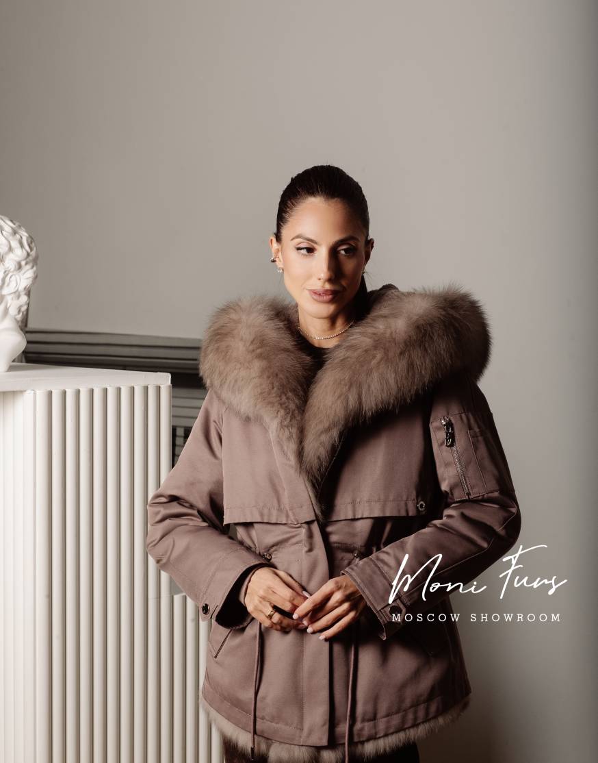 Парка мокко с мехом песца тор тор 70 см.