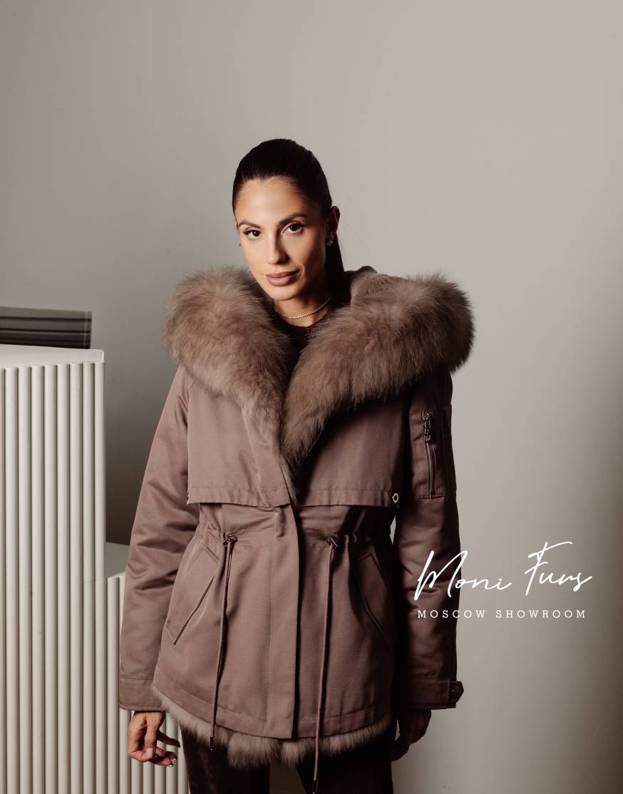 Парка мокко с мехом песца тор тор 70 см.