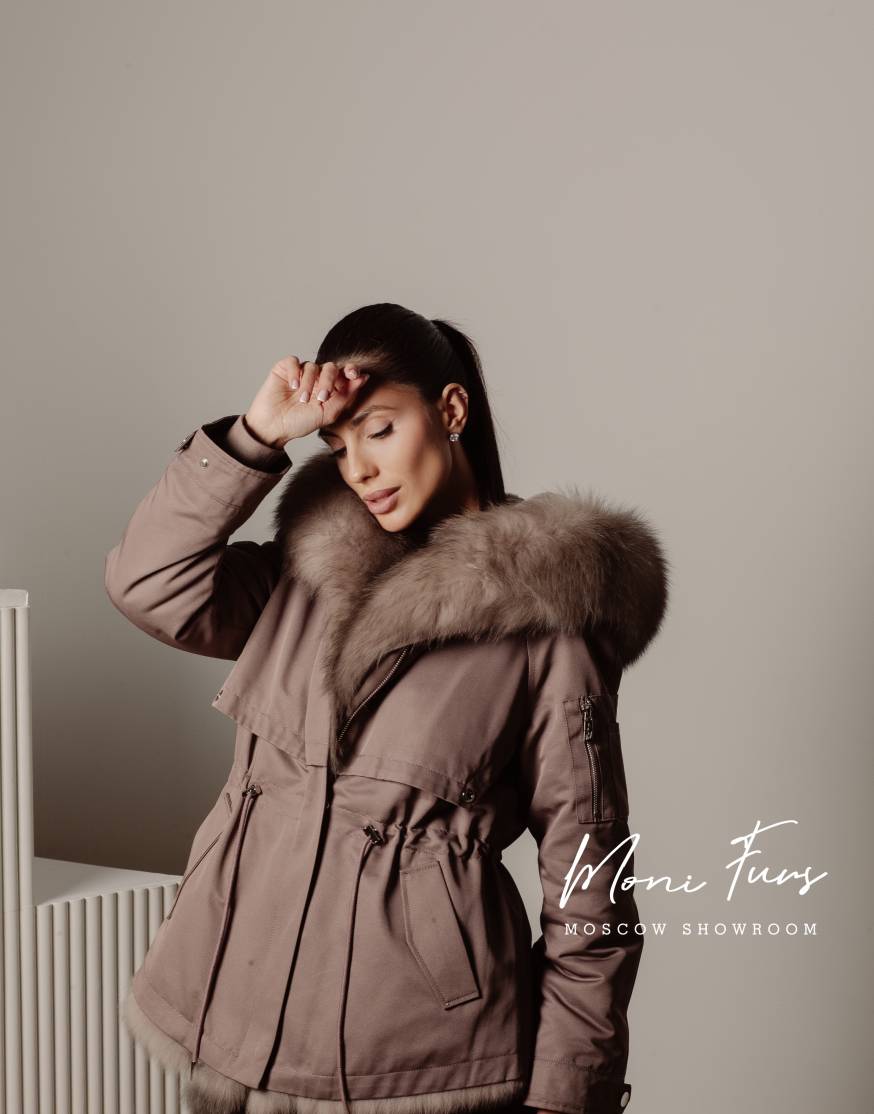 Парка мокко с мехом песца тор тор 70 см.