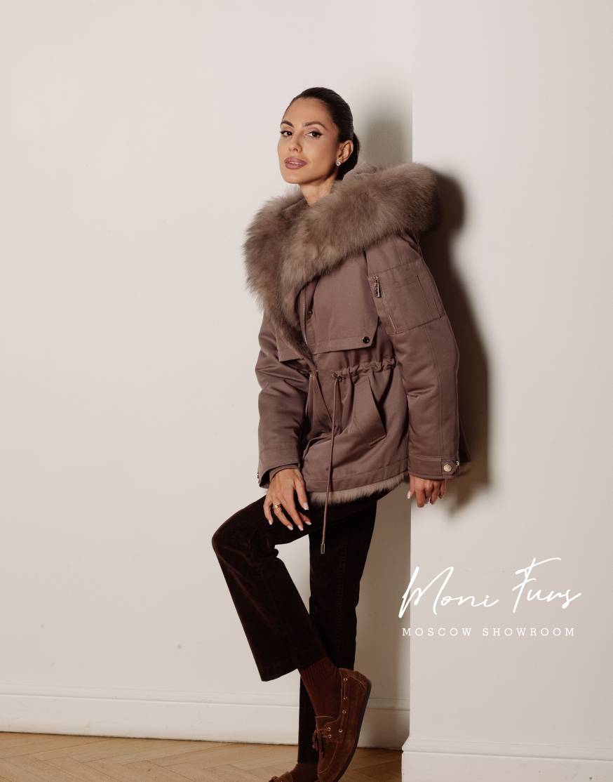 Парка мокко с мехом песца тор тор 70 см.
