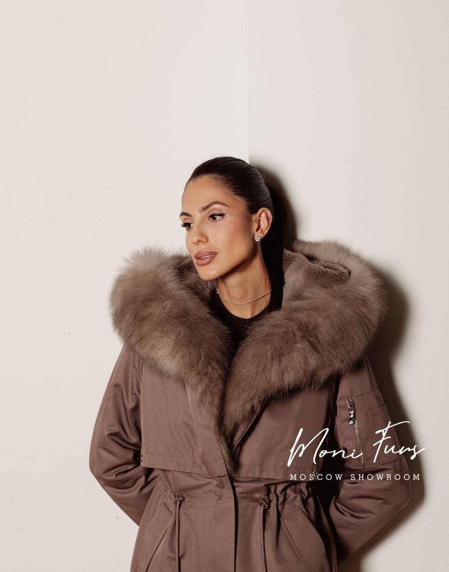 Парка мокко с мехом песца тор тор 70 см.