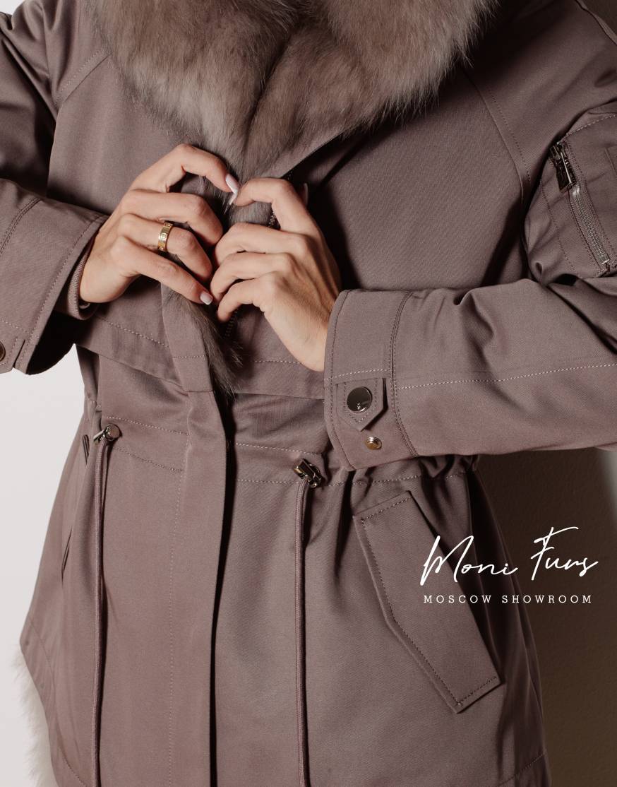 Парка мокко с мехом песца тор тор 70 см.