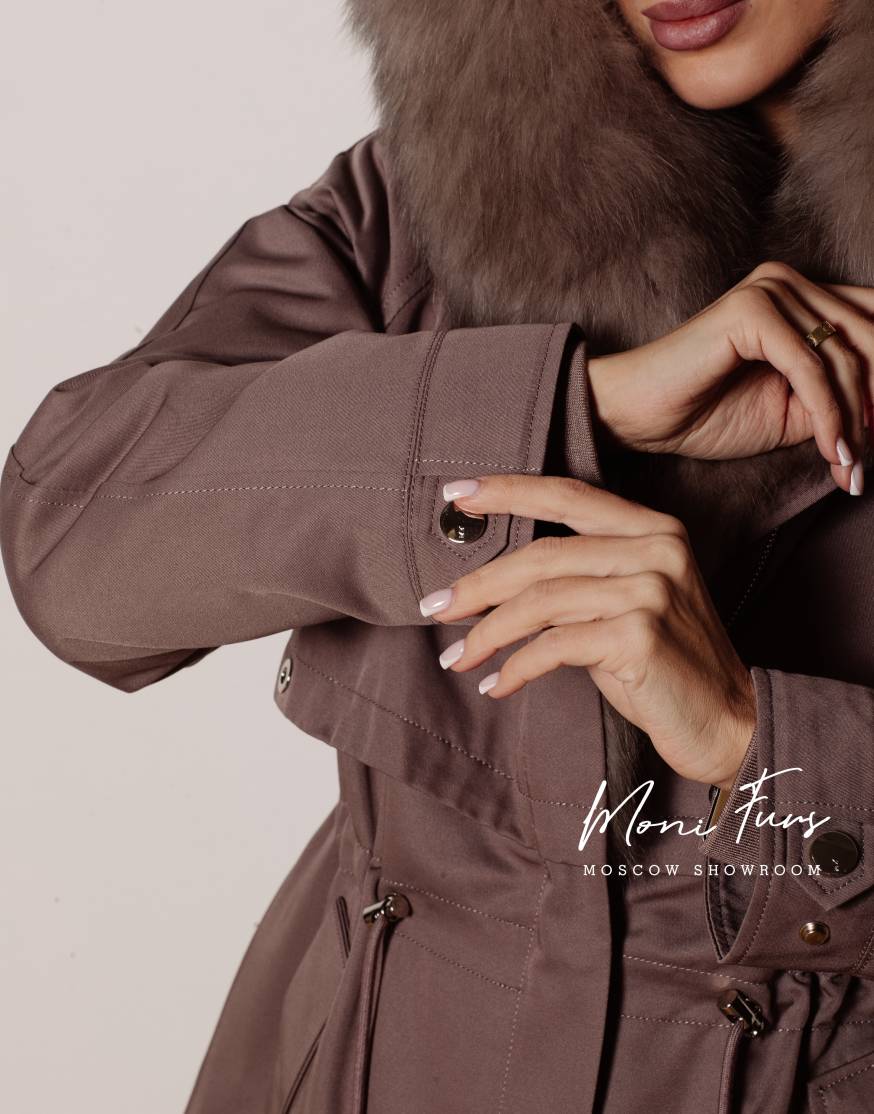 Парка мокко с мехом песца тор тор 70 см.