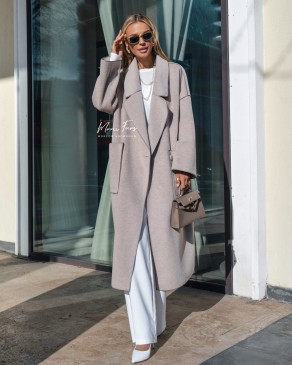 Пальто женское светлый кофе 125 см.